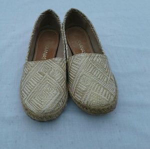 Anthropologie Gold Espadrille Flats